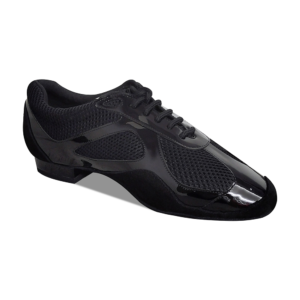 Danceage 8005-0180 Black Patent + Mesh Men's Practice & Teaching Dance Shoes