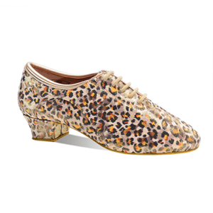 Danceage 1060-0960 Leopard Microfiber Ladies Practice & Teaching Dance Shoes