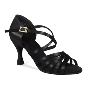 Danceage 2001-0150 Black Satin Ladies Latin Dance Shoes