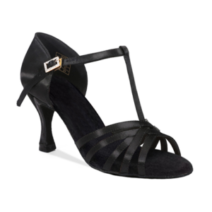 Danceage 2002-0150 Black Satin Ladies Latin Dance Shoes