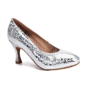 Danceage 5013-0470 Silver Leather Ladies Ballroom Dance Shoes