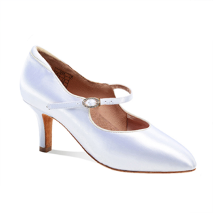 Danceage 5031-0250 White Satin Ladies Ballroom Dance Shoes