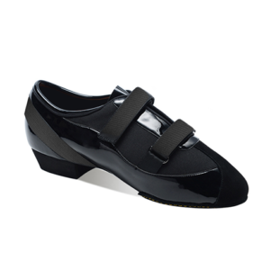 Danceage 8004-0180 Black Patent+Neoprene Men's And Ladies Practice & Teaching Dance Shoes